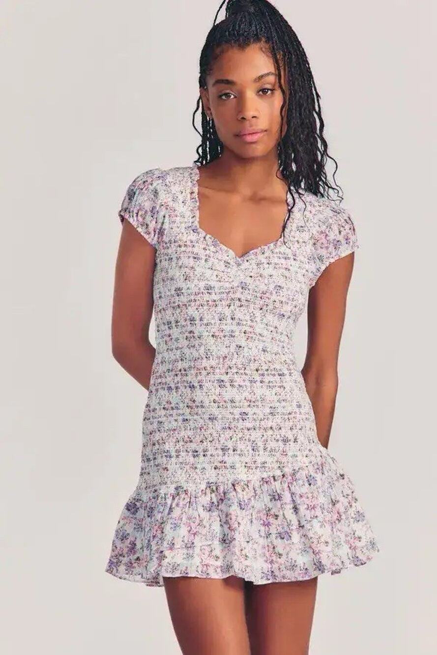Loveshackfancy Trevor floral ruffle dress L EUC Formal Designer Spring